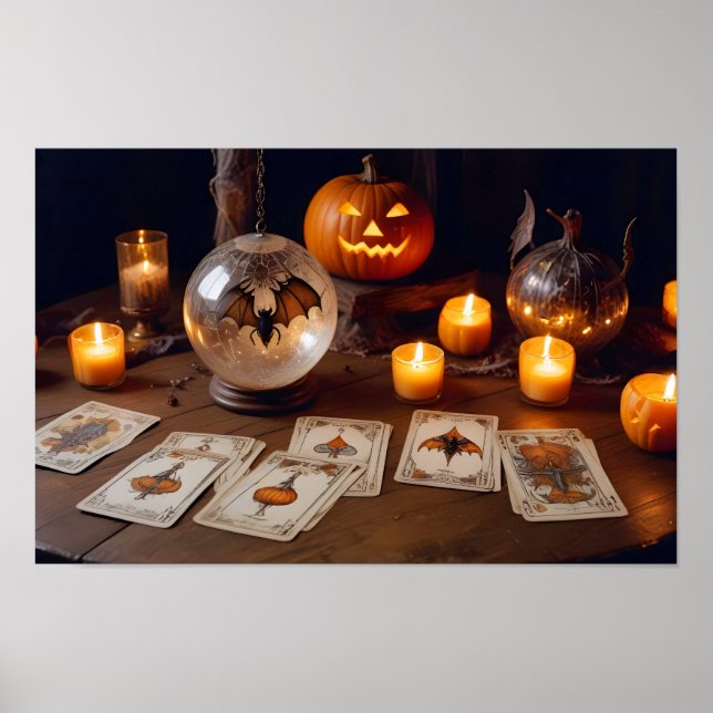 Halloween Pumpkins Bats Cute Spooky Festive Magic Poster (Front)