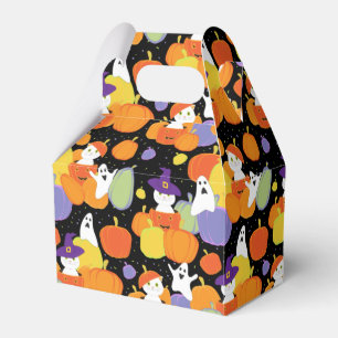 Halloween Pumpkins Cats and Ghosts Colourful Favour Box