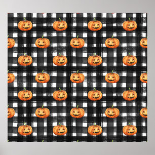 Halloween Pumpkins: Chequered Charm. Poster