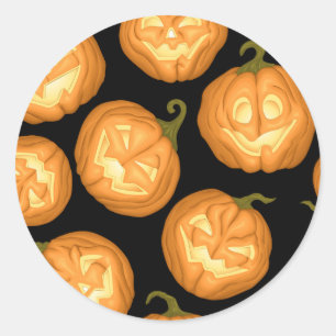 Halloween pumpkins classic round sticker