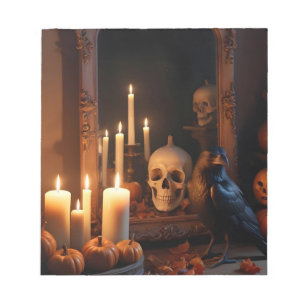 Halloween Pumpkins Crow Cute Spooky Festive Magic Notepad