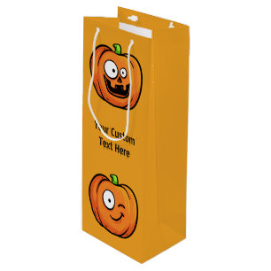 Halloween Pumpkins custom text wine gift bag