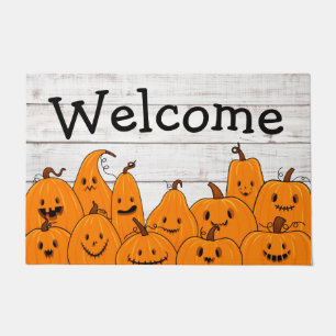 Halloween Pumpkins Cute Jackolantern Custom Doormat