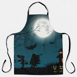 Halloween Pumpkins: Dark Castle Blue Moon Apron