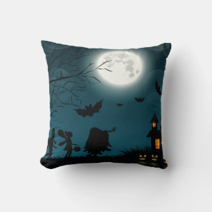Halloween Pumpkins: Dark Castle Blue Moon Cushion