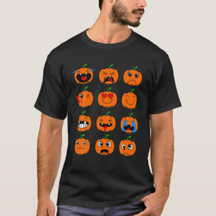 Halloween Pumpkins Emotions Boys Girls Kids Cute H T-Shirt