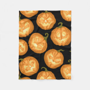 Halloween pumpkins fleece blanket