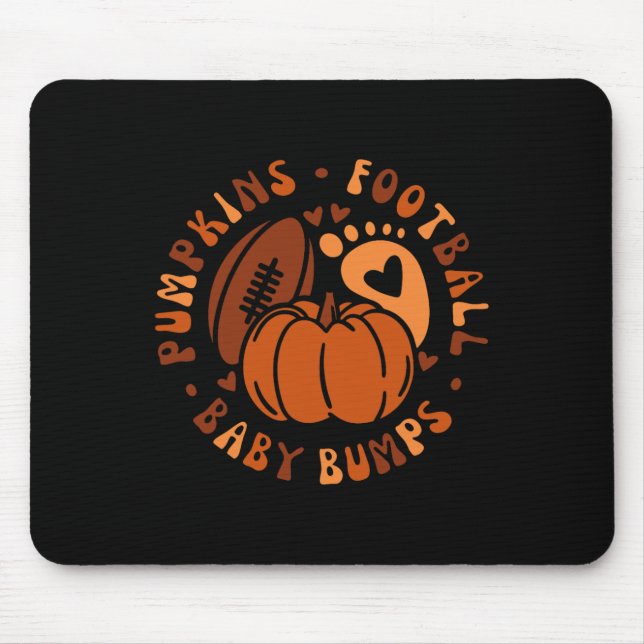 Halloween Pumpkins Football Baby Fall Thanksgiving Mouse Mat (Front)