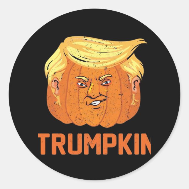 Halloween Pumpkins Funny Trumpkin Classic Round Sticker (Front)