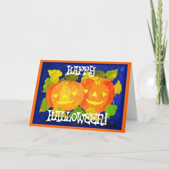 Halloween Pumpkins Greeting Card (Front)