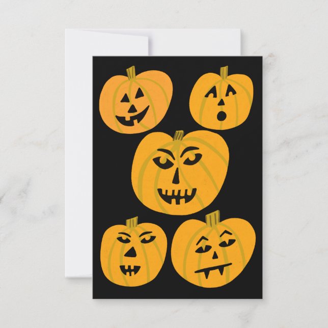 Halloween Pumpkins Jack-O-Lantern Card (Front)