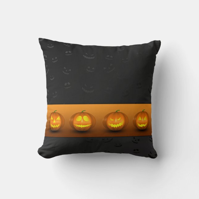 Halloween Pumpkins Jack-o-Lantern Cushion (Front)