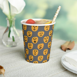Halloween PUMPKINS Jack-O-Lanterns Paper Cups