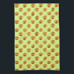 Halloween PUMPKINS Jack-O-Lanterns Tea Towel<br><div class="desc">Decorate your kitchen with this fun pumpkins dish towel. Makes a great seasonal housewarming or wedding gift! 
You can customise it and add text too.
Check my shop for lots more colours and patterns!</div>