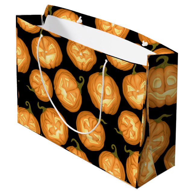Halloween pumpkins large gift bag (Back Angled)