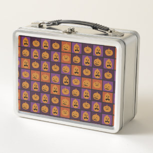 Halloween pumpkins metal lunch box