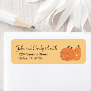 Halloween Pumpkins on Yellow Label