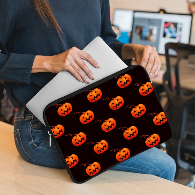 Halloween Pumpkins, Orange Pumpkins Trick Or Treat Laptop Sleeve (Creator Uploaded)
