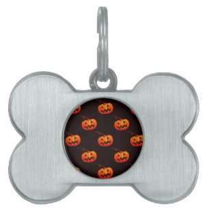 Halloween Pumpkins, Orange Pumpkins Trick Or Treat Pet ID Tag