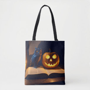 Halloween Pumpkins Owl Cute Spooky Festive Magic Tote Bag