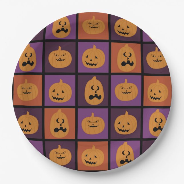 Halloween pumpkins paper plate (Front)