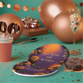 Halloween Pumpkins Paper Plate