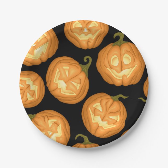 Halloween pumpkins paper plate (Front)