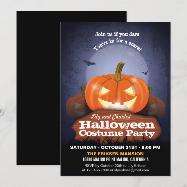 Halloween Pumpkins Party Invitation (Front/Back)