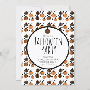 Halloween Pumpkins Pattern Birthday Party Event   Invitation