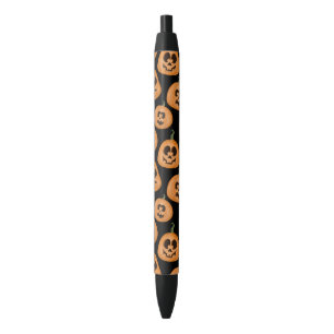 Halloween pumpkins pattern black orange cute black ink pen