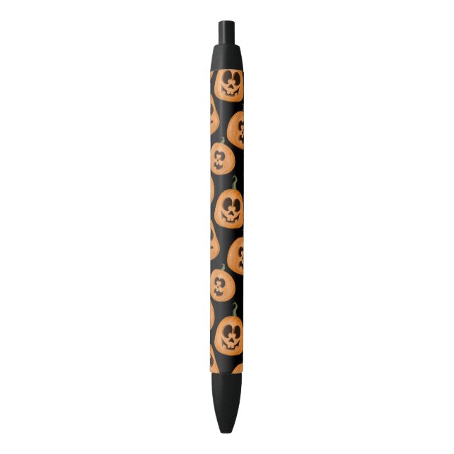Halloween pumpkins pattern black orange cute black ink pen (Front Vertical)