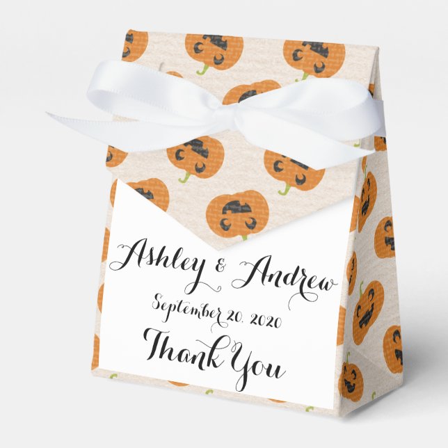 Halloween Pumpkins Pattern Favour Box (Front Side)
