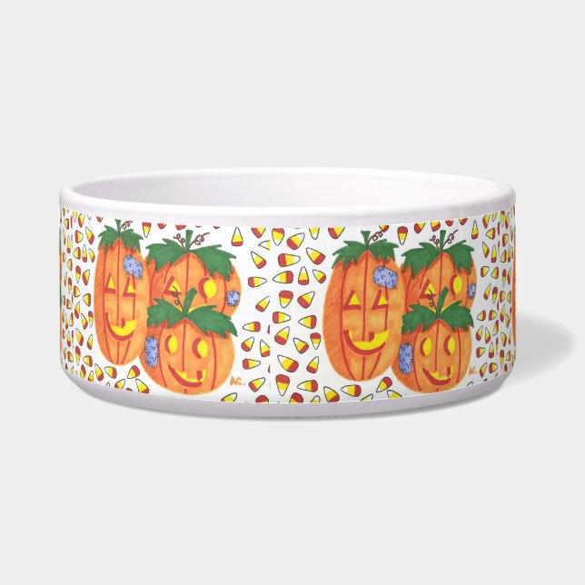 Halloween pumpkins pet bowl (Front)