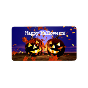 Halloween Pumpkins Playing Label