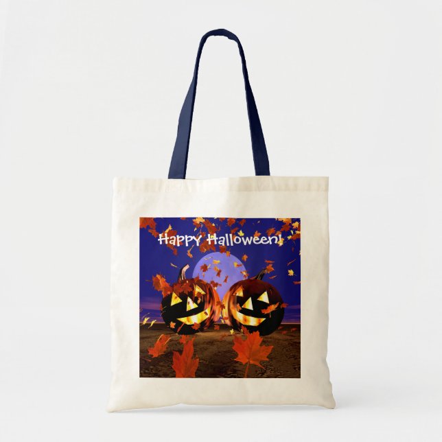 Halloween Pumpkins Playing Tote Bag (Front)