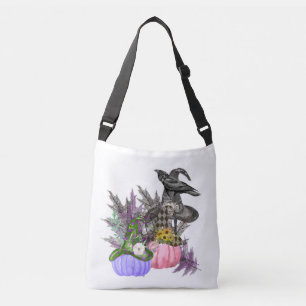 Halloween Pumpkins, Raven Crossbody Bag