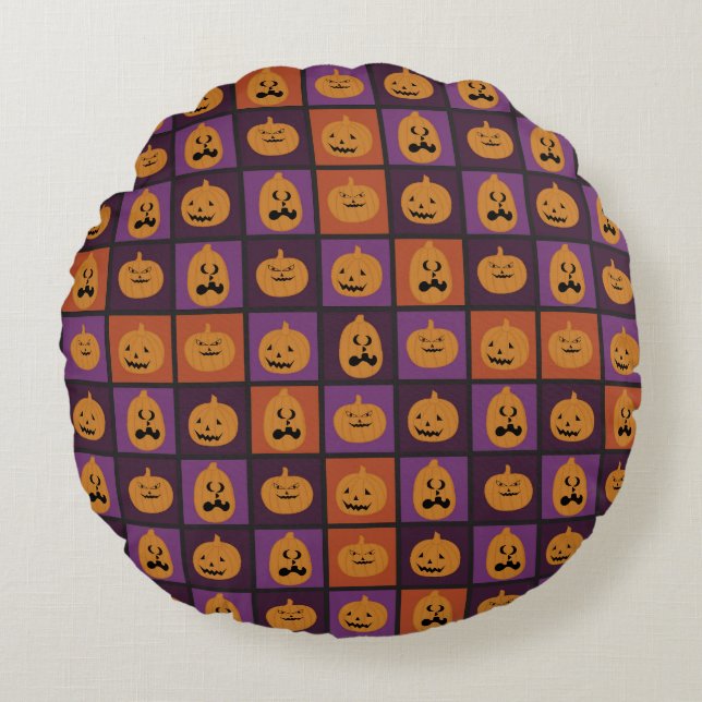 Halloween pumpkins round cushion (Front)