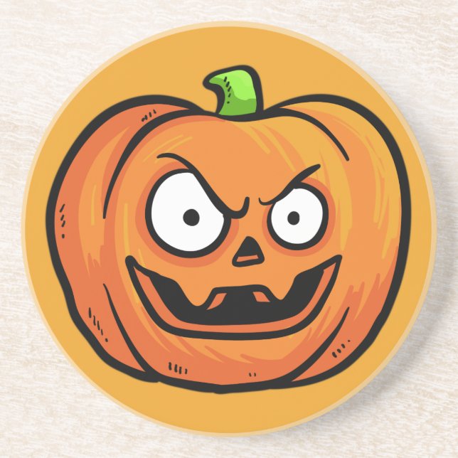 Halloween Pumpkins sandstone coaster 1 a (Front)