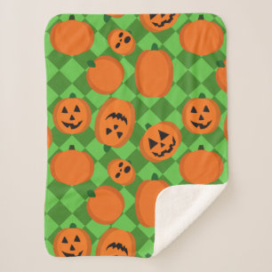 Halloween Pumpkins Sherpa Blanket