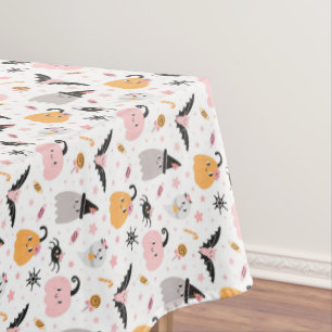 Halloween Pumpkins, Spiders, Ghost, Bats and Candy Tablecloth