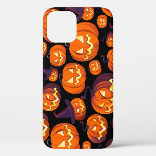 Halloween Pumpkins: Spooky Seamless Pattern. iPhone 12 Case