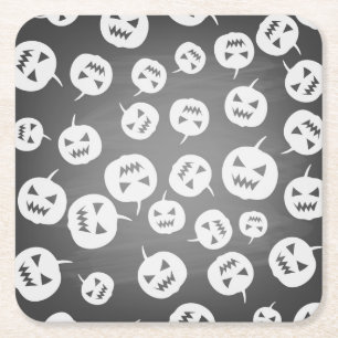 Halloween pumpkins square paper coaster