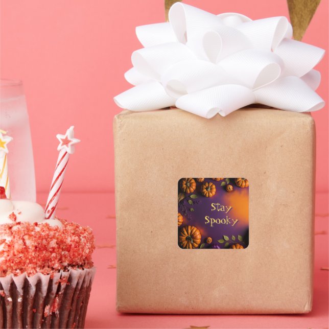 Halloween Pumpkins Square Sticker (Party)