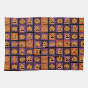 Halloween pumpkins tea towel