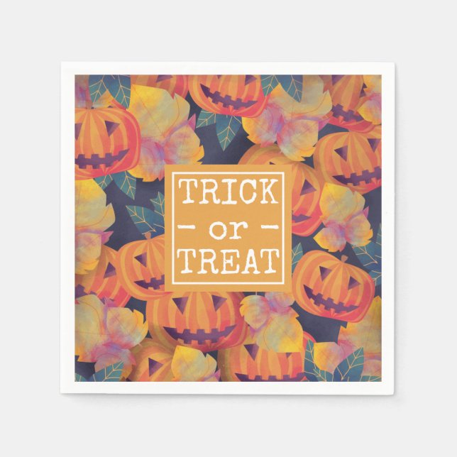 Halloween Pumpkins Trick or Treat | Napkin (Front)