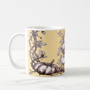 Halloween Pumpkins with Autumn Leaves Coffee Mug