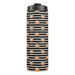 Halloween Pumpkins With Stripes, Thanksgiving Thermal Tumbler