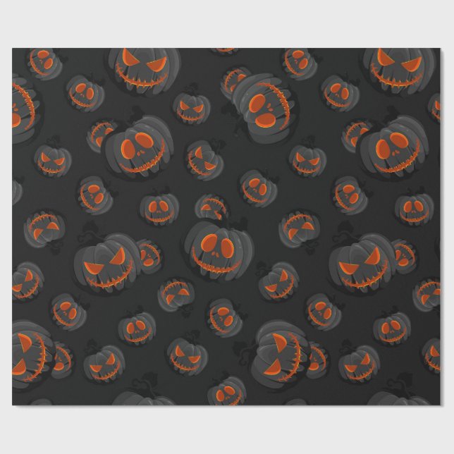 Halloween pumpkins wrapping paper (Flat)