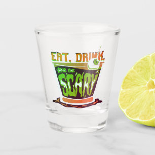 Halloween Pun Eat drink and be scary Shot Glass