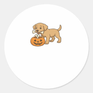 Halloween Pup with Bones and Pumpkin Pal Classic T Classic Round Sticker
